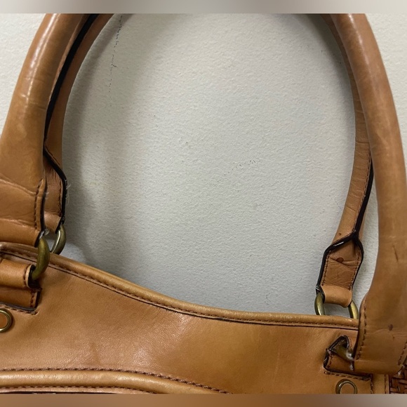 Vintage Cole Haan basket weave Tan Woven Leather Tote boho chic coastal - Picture 7 of 16